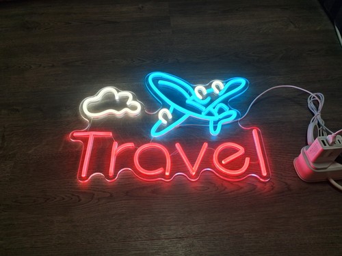 Illuminated travel sign led - travel,