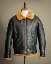 Vintage B3 Bomber Sheepskin Shearling Flying Jacket USAAF Medium
