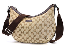 Gucci Crossbody Bag Shoulder Bag Purse 181092 GG Canvas Medium Brown Authentic