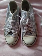 silver Glitter Converse Good