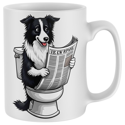 Funny border collie toliet mug - collie,