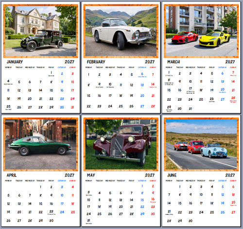 2027 cars calendar - cars,