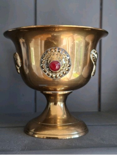 Vintage brass goblet altar - vintage,