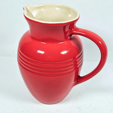 Le Creuset Jug Pitcher Vase Stoneware Pottery Kitchen Red Extra Large 2.2L 22cm