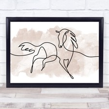 Watercolour Line Art Horse