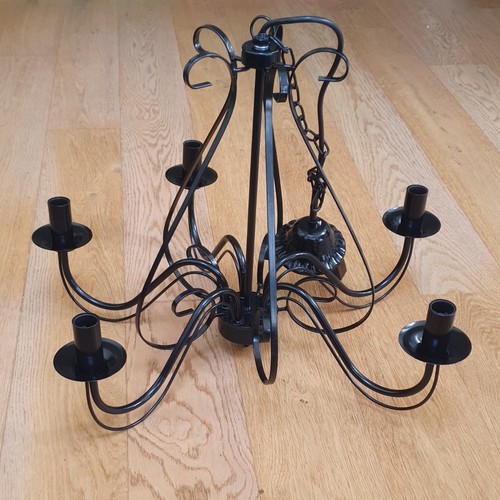Black metal light multi arm - black, 5-light