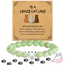 Cat 8mm Natural Stone Bracelet