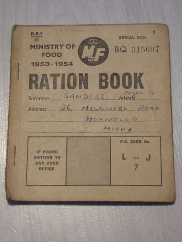 Ministry food ration book - ration,