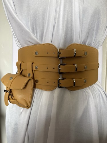 Tan leather utility waist - waist, belt