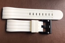 Genuine TW Steel Grandeur White Rubber Watch Strap & Black Buckle 24mm TW606