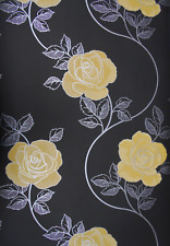 FD14833 FINE DECOR ROCHELLE LARGE YELLOW FLOWER WALLPAPER