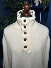 2007 A/W Stone Island 1/4 Zip Wool Jumper Knit Pullover Mens XL Cream Terraces