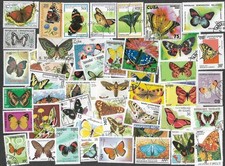 BUTTERFLIES & MOTHS  ON STAMPS