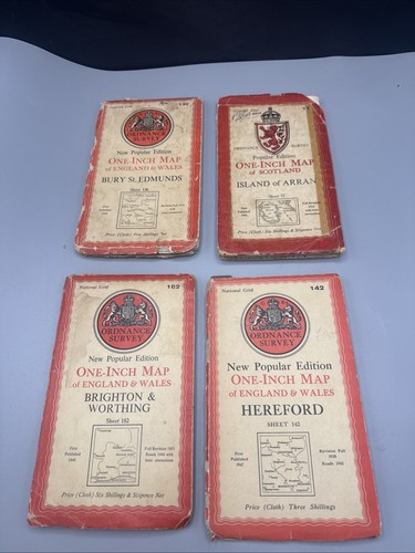 Four ordnance survey cloth - ordnance,