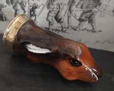 A rare ceramic stirrup cup in