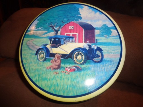 Country round metal cookie - , tin