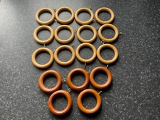 Wood Curtain Hanging Rings Set