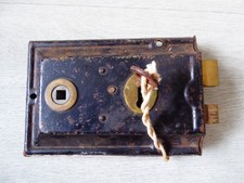 Vintage Horizantal Mortice Lock With Key Antique