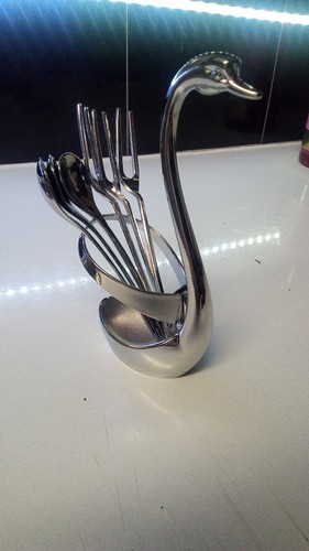 Tableware metal silver swan - tableware, metal,