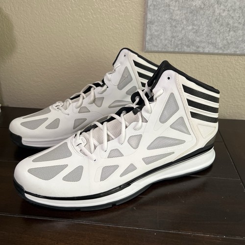White and black adidas crazy - black,