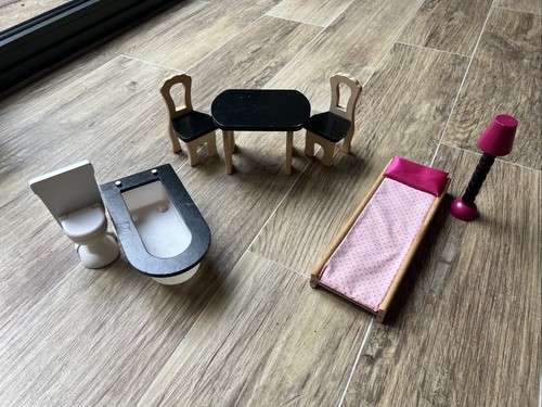 Wooden dolls house - wooden, furniture