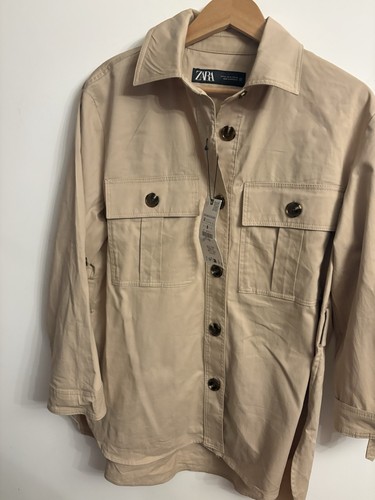 Zara beige overshirt shacket - beige,