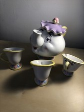 Vintage Rare collectible Disney  Mrs Potts China Tea Set Beauty And The Beast 