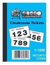 Raffle Cloakroom Tickets 1000