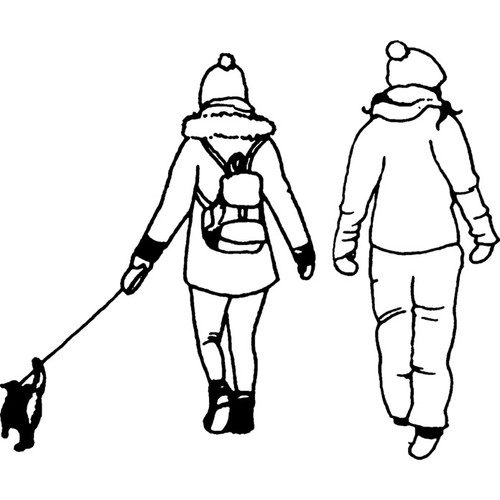 Dog walking unmounted rubber - 'dog, walking'