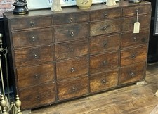 Victorian Pine Bank of 20 Drawers c1860 Antique Workshop Cabinet Storage