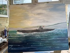  Trueman. oil painting of U-Boat 47,  original painting by Trueman