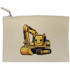 'Cute Yellow Excavator' Canvas