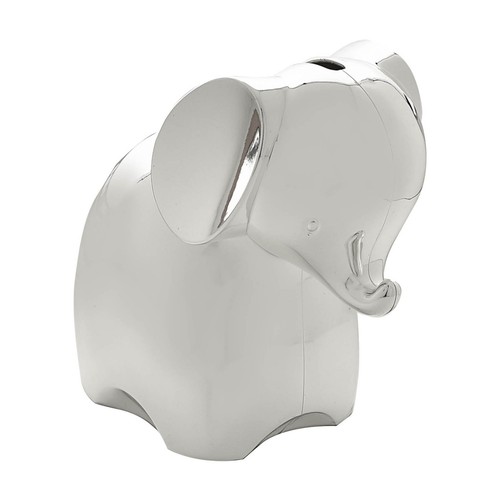 Silver plated elephant money - silver,