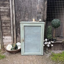 Country Farmhouse Duck Egg Blue Vintage Mesh Food Meat Storage Cabinet Cupboard