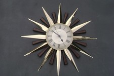 Retro Metamec Quartz Sunburst Wall Clock Working
