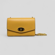 Mulberry Small Darley Shoulder Clutch in Yellow Silky Calf Leather 
