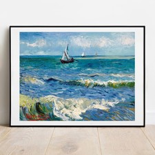 Art print Van Gogh Seascape near Sts Maries fine art poster gallery wall art