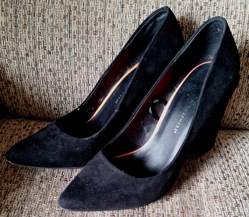 Faux suede pointed toe - toe, block