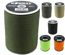 NEW KombatUK 100m Para Paracord Cord Rope String 3mm on Reel - Various Colours