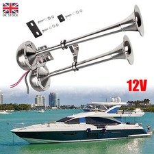 12V Dual Trumpet Electric Air Horn Kit 150dB Super Loud Truck Lorry Boat Car UK