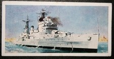 HMS TIGER  Royal Navy Cruiser   Vintage 1960's Illustrated Card  DE30M
