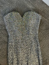 Silver Sequin Ball Gown - La femme - Size 8