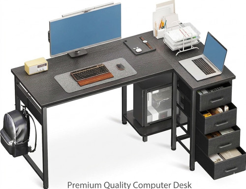 Computer desk with drawers - computer,