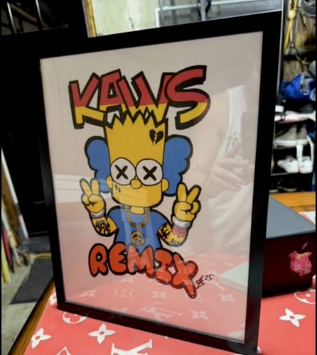 Hand painted kaws bart - painted,