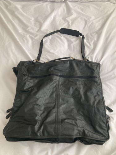 Black leather suit carrier - carrier, top