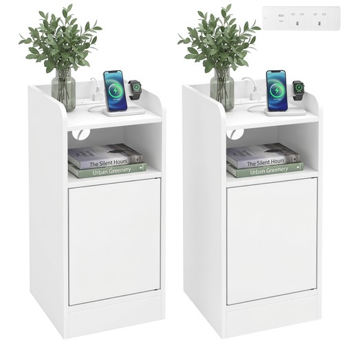 Homcom slim bedside table set - homcom,