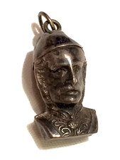 Rare Antique General George Gordon Miniature Silver Bust Fob