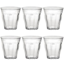 6 x Duralex Picardie Glasses Set Glass Drinking Tumblers Water Juice