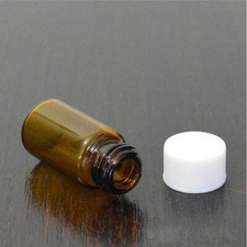 3/5ml Glass Clear Amber Small Boxes Medicine Bottle Sample Vial Screw Lid Jar UK