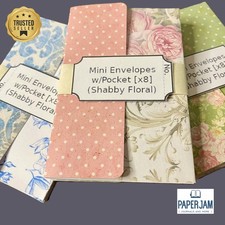 8 Mini Handmade Envelopes with Back Pocket Junk Journal Scrapbooking Paper Craft